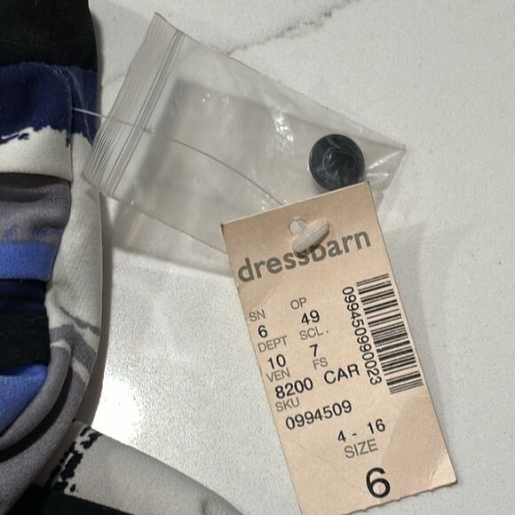 DressBarn | Black Blue Grey Striped Women’s Maxi Sleeveless Dress - Picture 7 of 12